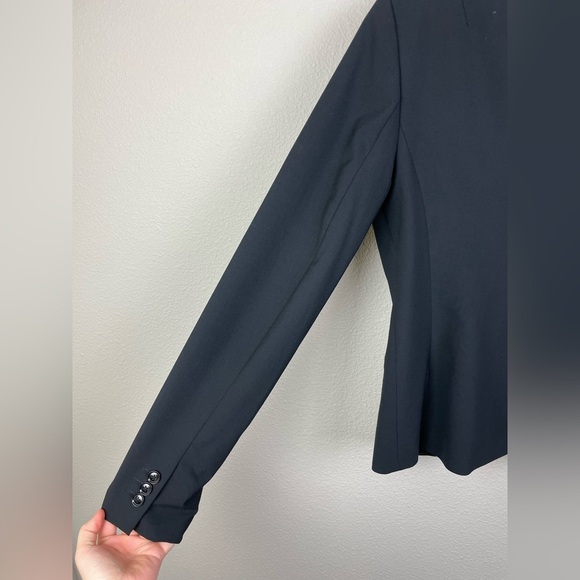 Banana Republic Women's 2 TALL Black Italian Washable Wool Blazer Coat 267508 - Picture 14 of 16